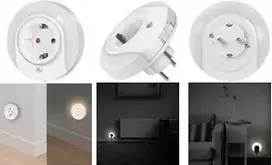 LogiLink LED naktinė lemputė su prieblandos jutikliu ir 1x CEE 7/3 lizdu (LED012)
