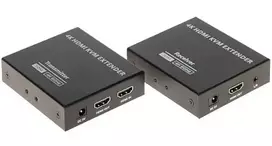 HDMI + USB KVM prailgintuvas per IP, 4K@30Hz, 120m, PoE, IR, metalinis