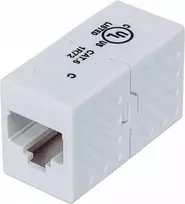 Intellinet 504751 Cat6 UTP RJ45 tiesinis movas, lizdas-lizdas, baltas