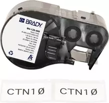 Brady B-427 savaiminio laminavimo vinilo etikečių kasetė BMP21-PLUS, BMP21-LAB, M210, M211 – 25,4 mm x 19,05 mm, balta/peršviečiama, nuolatiniai akriliniai klijai, terminis perkėlimas (M4-128-499)
