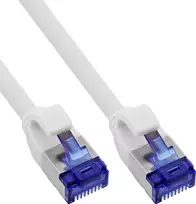 InLine® Slim Cat.6A S/FTP LSZH trumpasis tinklo kabelis, baltas, 0,30 m, 150 vnt. pakuotė