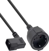 InLine® tinklo adapterio laidas, IEC C14 su sriegiu prie įžeminto lizdo, 3m, juodas