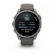 Garmin Fenix 9 – 47mm Titanium su Pebble Grey silikoniniu dirželiu
