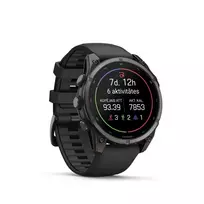 Garmin fenix 9 – 47 mm, Carbon Grey DLC titano korpusas su juodu silikoniniu dirželiu