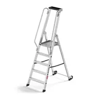 HAILO Master P80 aliuminės mobilios platforminės kopėčios, 5 pakopų, 150 kg, EN 131