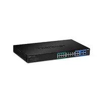 TRENDnet TPE-204US 20 prievadų Gigabit Web Smart UPoE komutatorius, 370W PoE biudžetas, 8 UPoE prievadai, 19 inch montuojamas į stelažą
