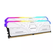 Geil Gemini RGB 64GB rinkinys (2x32GB) 6000MHz DDR5 darbalaukio žaidimų atmintis - balta