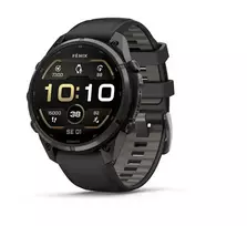 Garmin Fenix 9 Pro – 47 mm Carbon Gray DLC titano korpusas su juoda/pebble grey silikonine apyranke