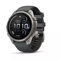 Garmin fenix 9 Pro – inReach, 47 mm titano korpusas su grafito/juoda silikono apyranke