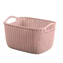 Curver Knit S stačiakampė laikymo pintinė 8L rožinė