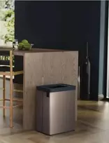 KETER Verto Recycle 54L stačiakampė metalizuota šiukšlių dėžė, perlamutrinė pilka