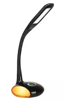 Activejet AJE-VENUS RGB juodas LED stalinis šviestuvas su RGB pagrindu, 7W pagrindinė šviesa, 3W RGB pagrindas, 400lm, 3000K/4500K/6000K, jutiklinis valdymas, lanksti ranka