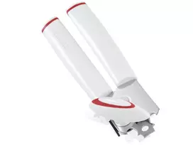 LEIFHEIT Lifty rankinis konservų atidarytuvas su ergonomiška rankena, nerūdijančio plieno peiliuku, balta/pilka