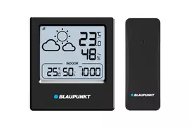 Blaupunkt WS10BK orų stotelė su lauko jutikliu, spalvotas LCD ekranas, prognozė, drėgmė, žadintuvas, juoda