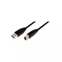 LogiLink USB 3.0 kabelis, USB-A male to USB-B male, juodas, 2 m, 5Gbps, dvigubai ekranuotas