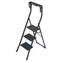 HAILO K77 ComfortLine sulankstoma pakopa, 3 pakopos, aliuminis, saugos rankena, juoda, 150 kg