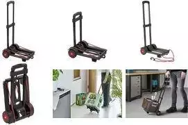 keeeper Easy-Fold Transport Trolley Mick, 50 kg Load Capacity, 34 x 24.5 x 93.5 cm, Black