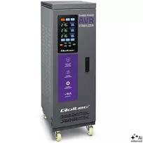 Qoltec trifazis įtampos stabilizatorius AVR MULTIPROTECTION | 40kVA | Tikslumas ± 3% | Servomotor 3F | LCD | Expert Line