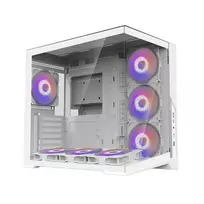 Zalman D40 White ATX Mid Tower korpusas su 7 ARGB ventiliatoriais ir grūdintu stiklu