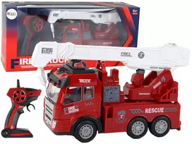 LEAN TOYS Gaisrinės su kranu nuotolinio valdymo modelis