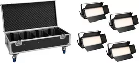 EUROLITE rinkinys 4x LED PLL-576 CW/WW panelės + lagaminas su ratukais DMX 576 LED 3000-6000K