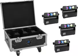 EUROLITE rinkinys 4x AKKU MBT-3 Spot MK2 LED prožektoriai + Flightcase su ratukais ir įkrovimo funkcija