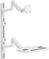 SpeaKa Professional SP-MM-961 pilno judrumo sieninis laikiklis 17-49 colių monitoriams, baltas, reguliuojamo aukščio, sukimas ir pakreipimas, VESA iki 100x100, 20 kg