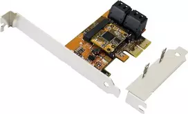 EXSYS EX-3517 7 portų SATA III PCIe x2 valdiklio plokštė - ASMedia ASM1062 + JMicron JMB575S, 6Gbps, pridedamas žemo profilio laikiklis