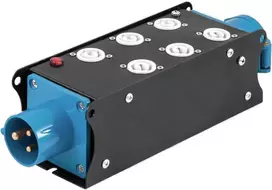EUROLITE SAB-62X 19 colių 2U 3 fazių maitinimo skirstytuvas su 6 Schuko lizdais, 16A CEE įvadu, 11kW 60003755
