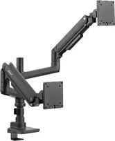 SpeaKa Professional SP-MM-980 dviejų monitorių laikiklis 17-49 colių ekranams, reguliuojamas aukštis, pakreipimas, pasukimas, sukimas, dujų spyruoklė, juodas SP-12355452