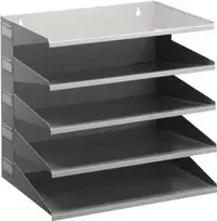 DURABLE VARICOLOR® 5 skyrių A4 dokumentų rūšiavimo lentyna, šviesiai pilka su įvairiaspalviais stalčiais 336010