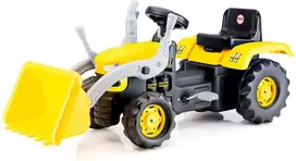 DOLU pedal traktorius su priekiniu krautuvu ir priekaba, geltonas (8051)