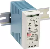 MEAN WELL DRC-40A 40W DIN bėgių DC UPS modulis su akumuliatoriaus įkrovikliu 24V sistemoms