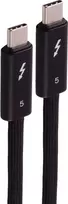 SHIVERPEAKS USB-C į USB-C Thunderbolt 5 UltraFlex kabelis, 240W, 2m, juodas BS13-75035