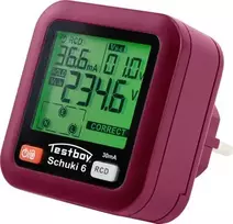 Testboy Testavit Schuki 6 lizdų testeris su RCD testu, 230V, Schuko kištukas 61610000