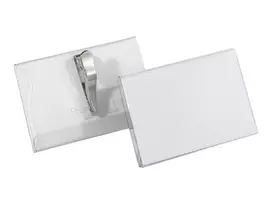 DURABLE Vardinių kortelių laikiklis 54x90 mm su krokodilo segtuku, 25 vnt., permatomas 811119