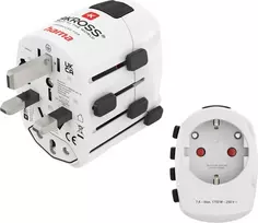 Hama World Travel Pro universalus kelioninis adapteris, 3 polių, 1500W, baltas 00223465