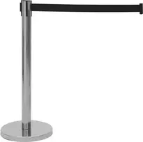EUROLITE juostinis barjeras su juoda juosta, nerūdijančio plieno stulpas, 2 m 80702984