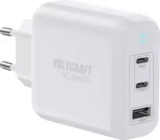 VOLTCRAFT UC-70W001 GaN USB sieninis įkroviklis 70W 2x USB-C PD 3.2 + 1x USB-A Fast Charge baltas VC-18791125