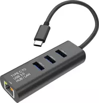 SECOMP STANDARD USB-C į Gigabit Ethernet adapteris + 3 prievadų USB 3.0 šakotuvas (S1431)