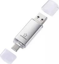 Renkforce RF-USBOS-240 USB atmintinė 128GB, sidabrinė, USB-A ir USB-C, RF-7577906