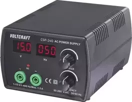 VOLTCRAFT CSP-240 laboratorinis maitinimo šaltinis, reguliuojama AC įtampa 1 - 15 V/AC, 1,5 A maks., 22,5 W, dažnio valdymas, 1 išėjimas VC-17192765
