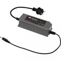 MEAN WELL OWA-60E-12 60W 12V 5A IP67 hermetiškas maitinimo šaltinis su AC kištuku ir DC kabeliu