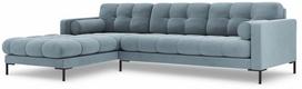 Kampinė sofa Cosmopolitan Design Bali, juoda sp./šviesiai mėlyna sp., kairinė, 185 x 293 cm x 75 cm