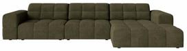 Kampinė sofa Cosmopolitan Design Chicago Eden 12, alyvuogių žalia sp., dešininė, 167 x 294 cm x 78 cm