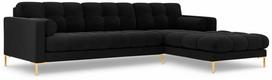 Kampinė sofa Cosmopolitan Design Bali, aukso sp./juoda sp., dešininė, 185 x 293 cm x 75 cm