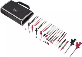 VOLTCRAFT MLSet-120 bandymo laidų rinkinys, 6 dalių, 4 mm bananų kištukai, bandymo zondai, 0,64 mm kaiščio kontaktai, 1,2 m, raudona/juoda VC-18652750