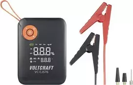VOLTCRAFT Jump Starter VC-CJS76 VC-16024485 300 A 12 V su įkrovimo stovu, 2x 12V išėjimai, 2x USB, LED žibintuvėlis, LCD ekranas