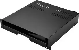 Renkforce RF-7112620 19 colių stovo stalčius 2U ištraukiamas, skirta spintelės gyliui nuo 500 mm, juodas