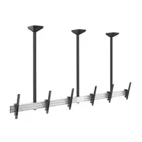 Equip Pro trigubas monitorių tvirtinimas prie lubų 45-50" ekranams, 50 kg, juodas/sidabrinis 650374